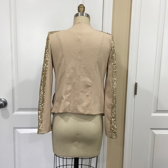 Tobi Gold Sequins Motorcycle Sweater - Picture 3 of 5